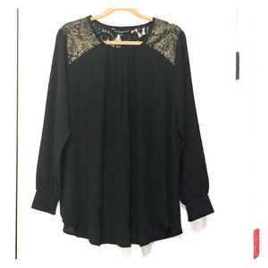 Black chiffon top